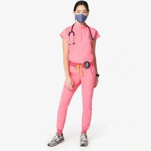 Figs Women's Scrub pants, Neon Pink Zamora, XS Petite, Jogger